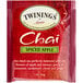 A red Twinings package of Spiced Apple Chai tea bags.