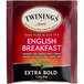A red box of Twinings English Breakfast Extra Bold Tea Bags with black and red accents.