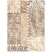 A French cream rectangular area rug with beige and brown ornate designs.