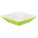 A green and white square GET Keywest melamine bowl.