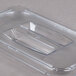 A Carlisle clear plastic StorPlus lid with a handle.