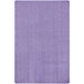 A rectangular purple area rug with a white border.