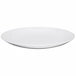 A Cal-Mil Sedona 9" white melamine plate with a textured surface and a wavy edge.
