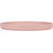 A Cal-Mil blush pink melamine plate with a low circular rim.