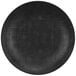 A Cal-Mil Sedona black melamine plate with a textured pattern.