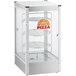 A white Carnival King countertop pizza display warmer with a glass door and a pizza sign.
