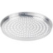 An American Metalcraft Super Perforated Aluminum Pizza Pan with silver metal and round holes.