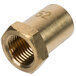 A close-up of a #52 brass burner orifice nut with a nut on it.