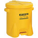 A yellow Eagle Manufacturing Oily Waste Can with a lid.