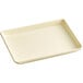 A white rectangular Baker's Mark sheet tray with a wire rim.