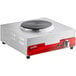 An Avantco stainless steel portable electric hot plate with a black surface.