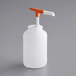A white plastic bottle with an orange and white Choice pump handle.
