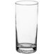 An Acopa Straight Up beverage glass with a clear liquid in it.