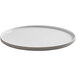 An American Metalcraft Unity white melamine plate with a white border.