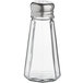 A Choice clear glass mushroom top salt shaker.