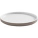 An American Metalcraft Unity white melamine plate with a brown rim.
