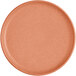 An Acopa Pangea Terra Cotta matte coupe porcelain plate with a white background.