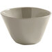 An American Metalcraft Crave white melamine bowl with a gray rim.