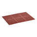 A red Choice rubber floor mat with holes in squares.
