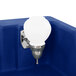 A navy blue Cambro portable hand sink with a light bulb attached.