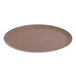 A brown oval non-skid serving tray.