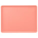 A pink rectangular Cambro dietary tray.