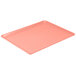 A pink Cambro dietary tray on a white background.