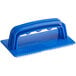 A blue plastic Choice grill pad holder with a handle.