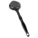 A black plastic Vollrath Spoodle with a handle and a perforated oval scoop.