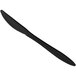 A black Choice medium weight plastic knife with a black handle.