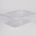 A clear Rubbermaid polycarbonate food storage container with a clear lid.