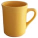 A yellow Tuxton Concentrix gala mug with a handle.