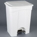 A Continental white plastic rectangular trash can with a lid.