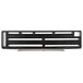 A black rectangular plastic knife rack with holes in it.