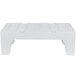 A white plastic slotted top for a Cambro Bow Tie Dunnage Rack.