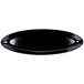 A black oval shaped GET Siciliano platter with handles.