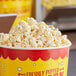 A bucket of Reist HI-POP mushroom popcorn kernels.