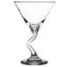 A Libbey martini glass with a twist design on the stem.