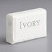 An Ivory bar soap package with grey text on a white background.