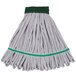 A Unger green and white microfiber tube mop with a green band.
