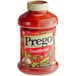 A plastic jar of Prego Traditional Italian tomato sauce.