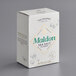 A white box of Maldon Sea Salt flakes with green and blue text.