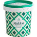 A white container of Maldon sea salt with a lid.
