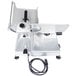 A silver Globe G10 manual gravity feed meat slicer with a black cord.