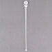 A white rectangular Royal Paper Stix To Go beverage plug and stirrer with a white ball on top.