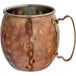 An Acopa dark antique copper Moscow Mule mug with a hammered finish and a handle.