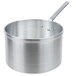 A silver Vollrath Wear-Ever aluminum sauce pan with a handle.