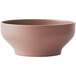 A smoky plum stoneware bowl with a brown rim.