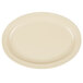 A tan oval melamine platter.