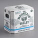 A white box of Mountain Valley Sparkling Water 500 mL glass bottles with blue and white text.